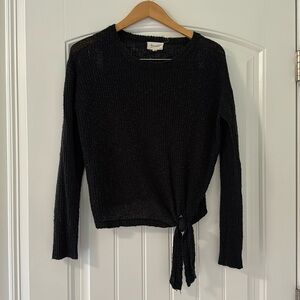 Black Tie Front Sweater
